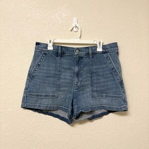 J. Crew Utility Denim Shorts Womens Medium Wash Denim Stretch Size 31